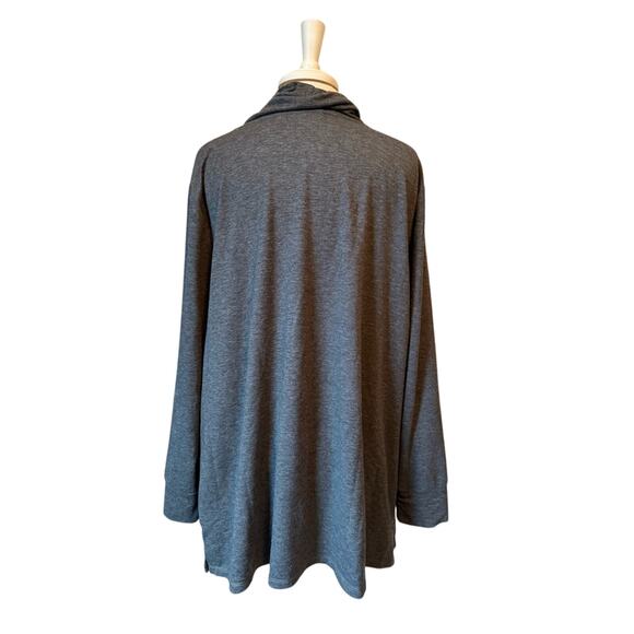 Quacker Factory Womens 2X Tunic Neutral Gray Lightweight Cowl Neck Casual Travel - Picture 3 of 7